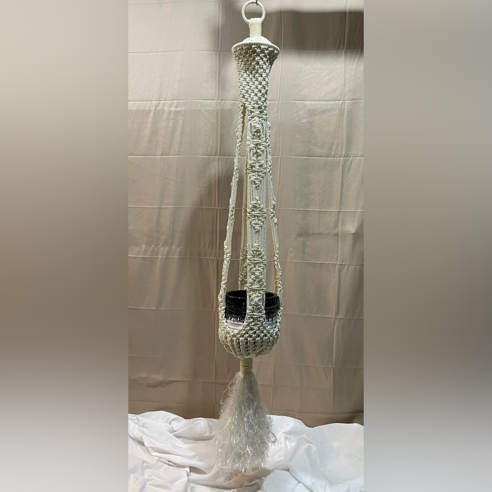 Vintage Large Macrame Hanging Plant Holder
